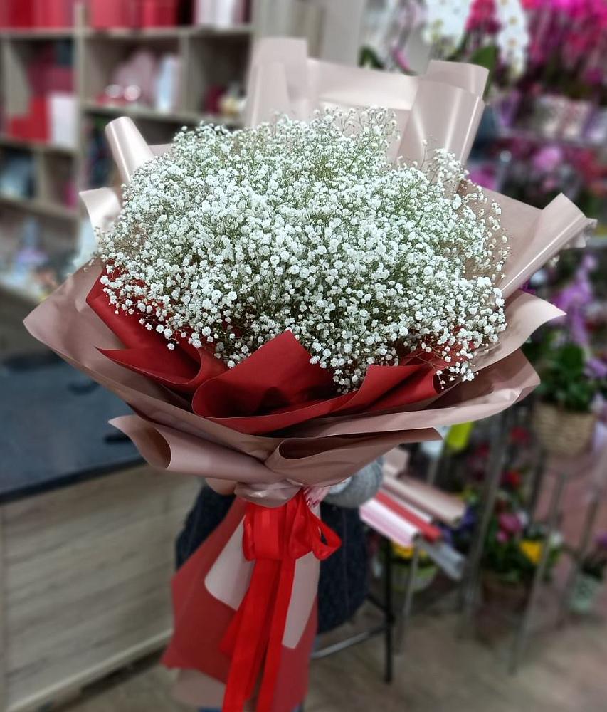 Букет Белые хлопья в Новопавловке Букет цветов из: Гипсофила в Новопавловке
